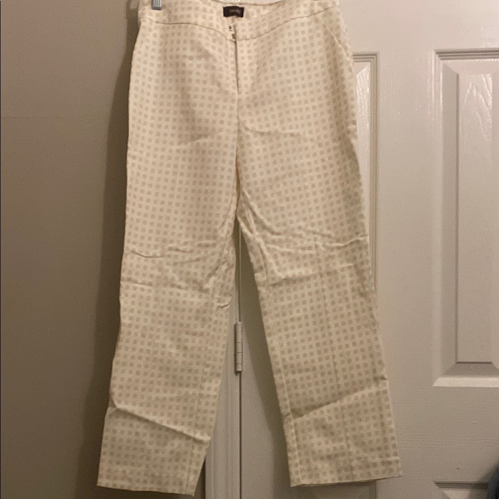 Chic Cream Patterned Trousers